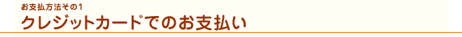 クレジットカードでのお支払い
